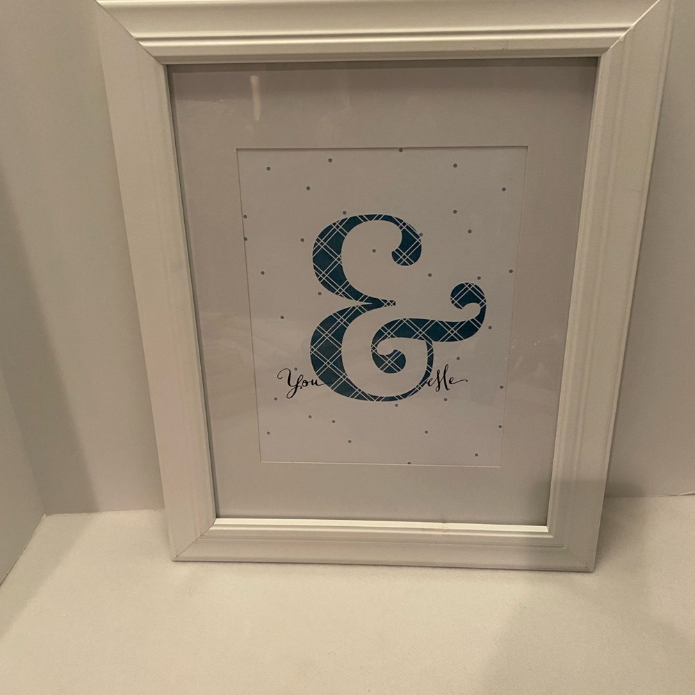 White Framed Ampersand Art You & Me